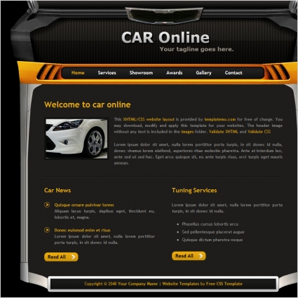 car free website templates in css html js format for free download