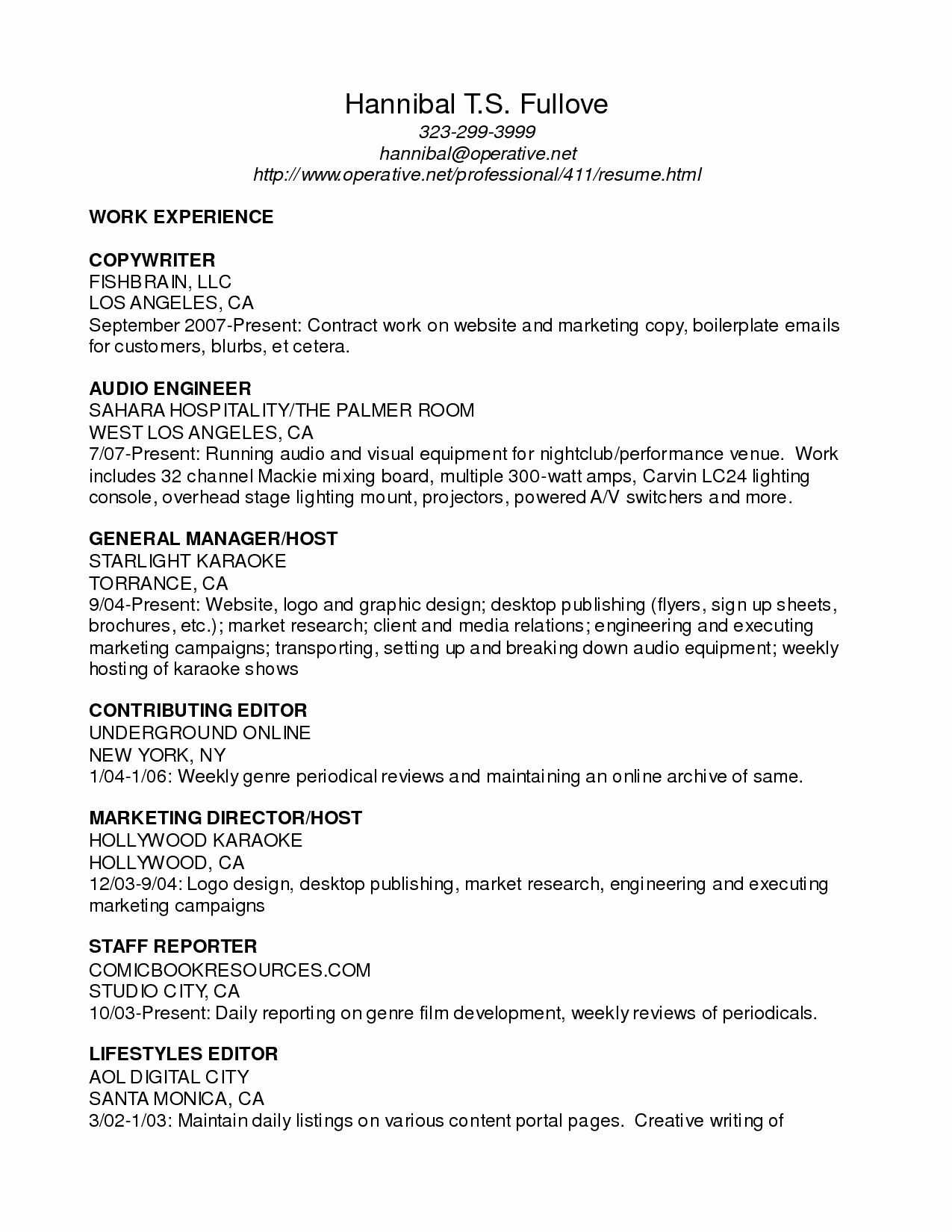 marketing director resume example inspirational tech theatre resume