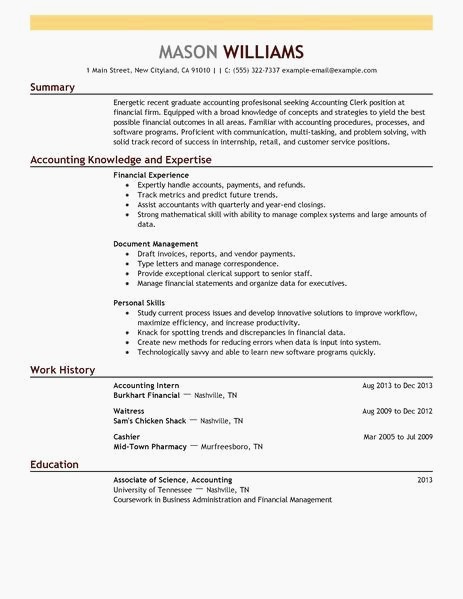 accounts payable specialist resume best of accounting clerk resume