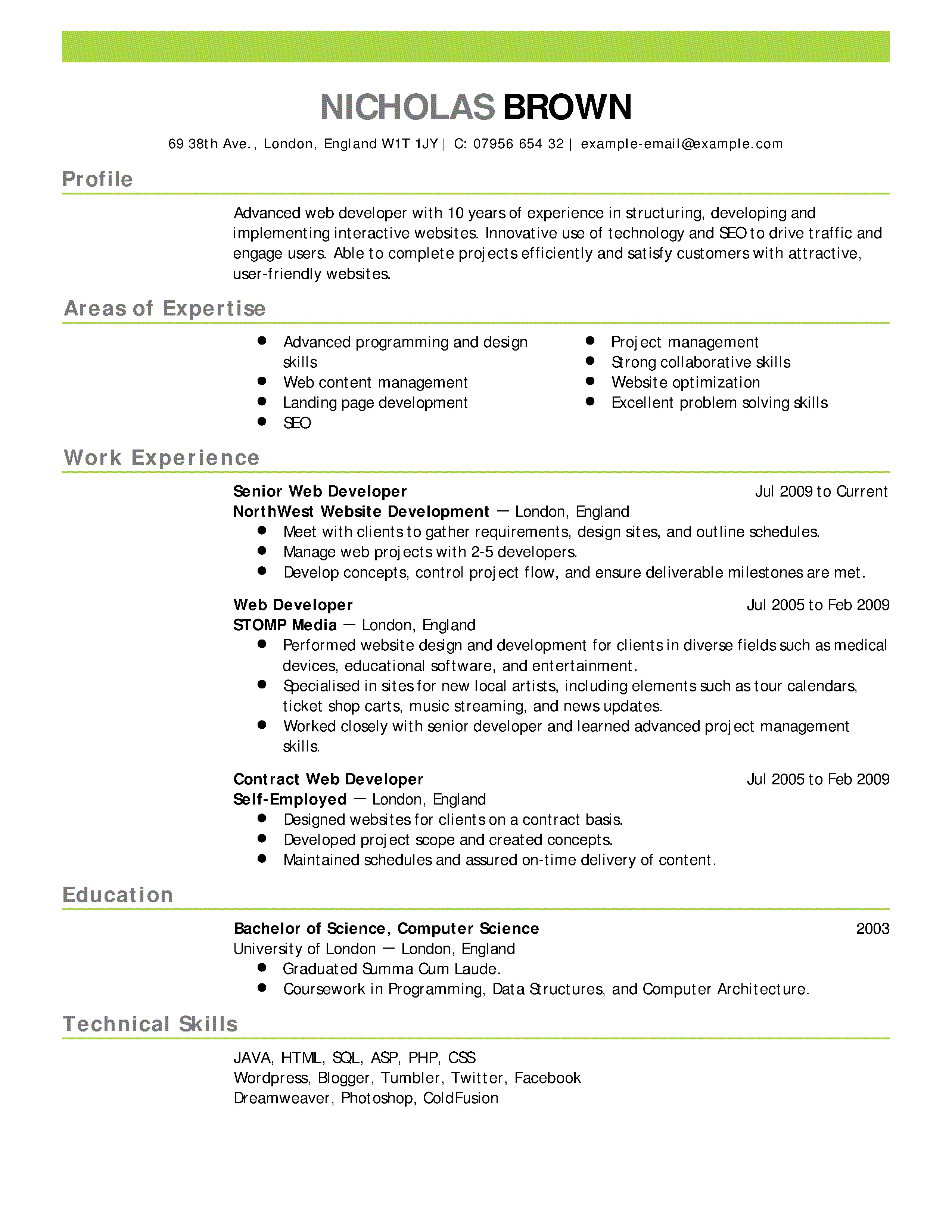 job resume example and samples