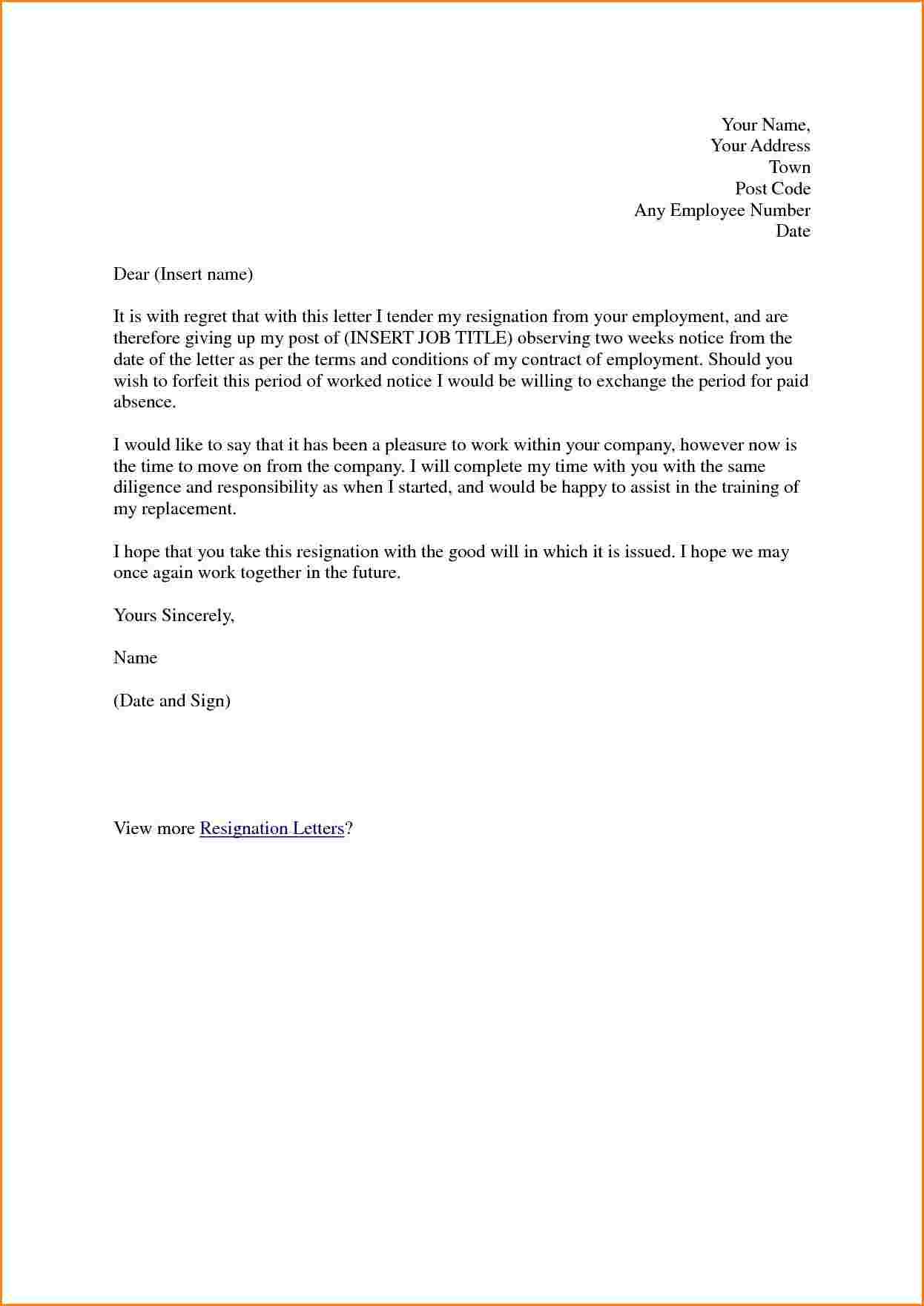 two week notice resignation letter canre klonec co