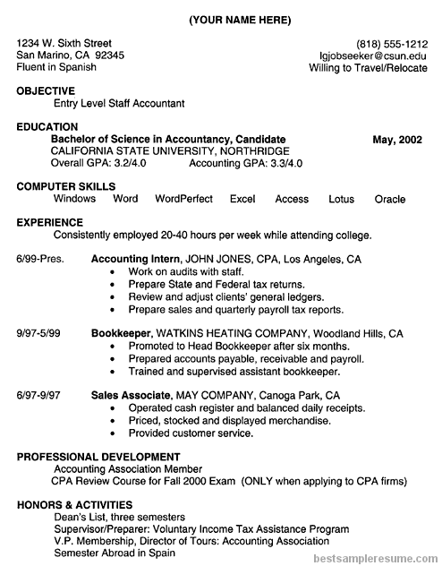 accounting resume accounting resume sample