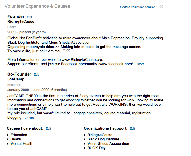 how to add volunteer experience causes to your linkedin profile