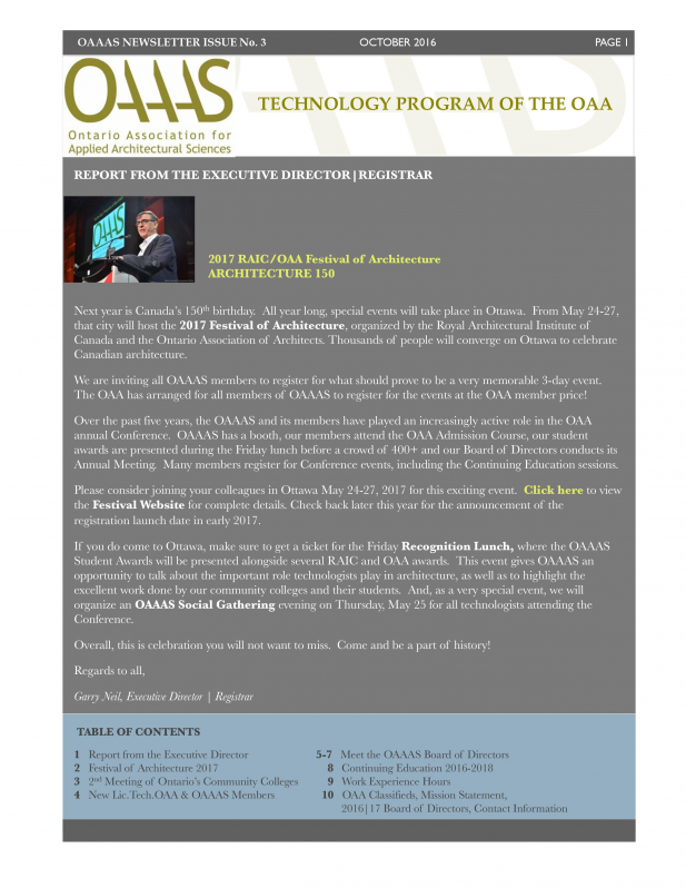 oaaas the technology program of the oaa ontario association of