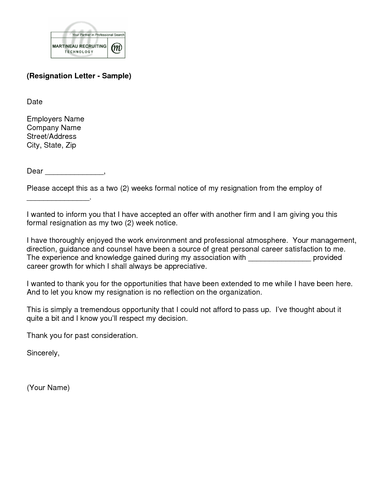 resignation letter 2 weeks kazan klonec co