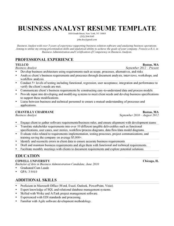 this business analyst resume sample was designed and written by