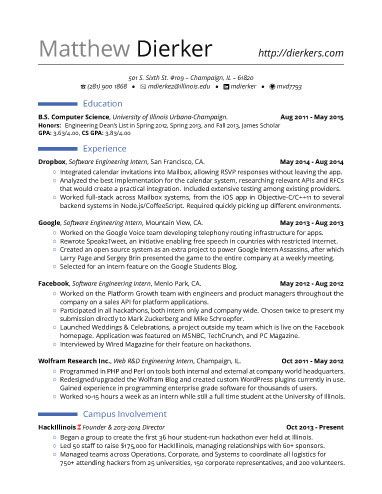real software engineering internship resume template resume