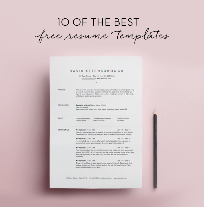 10 free resume templates pinterest template free and college