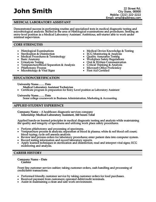 medical laboratory assistant resume template premium resume