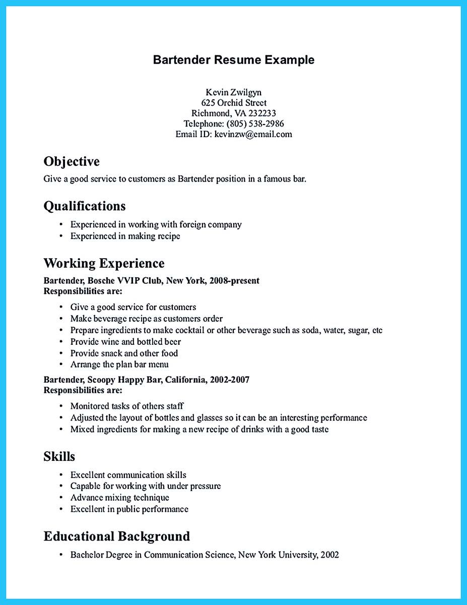 internet offers various bartender resume template and samples that