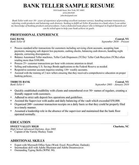 bank teller resume skills http getresumetemplate info 3503 bank
