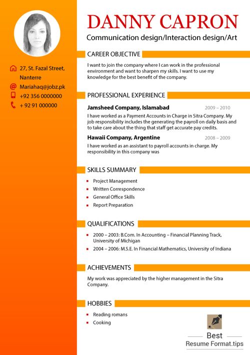 in this presentation presents the best resume format 2016 if you