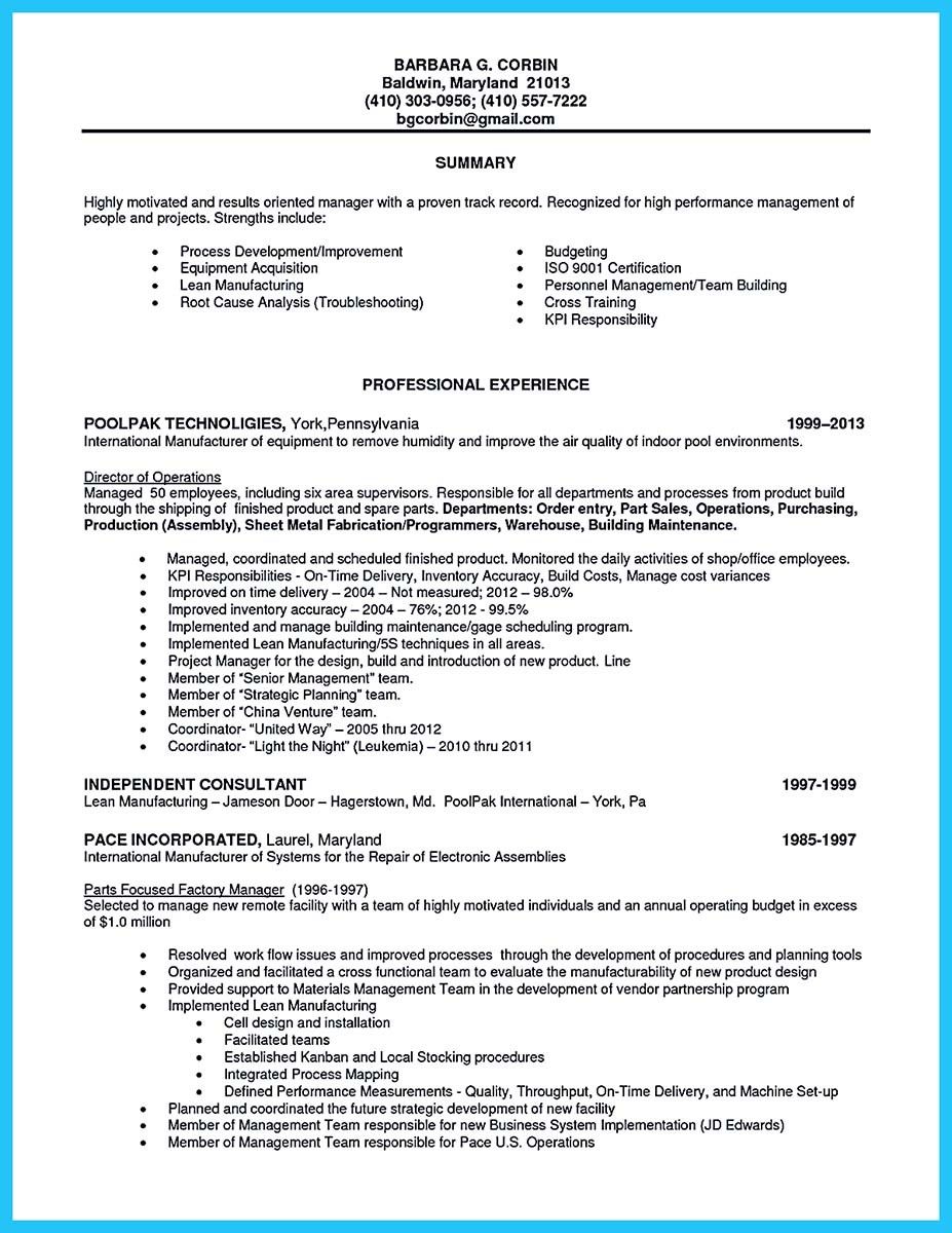 awesome professional assembly line worker resume to make you stand