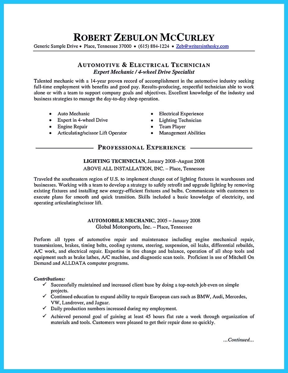 nice delivering your credentials effectively on auto mechanic resume