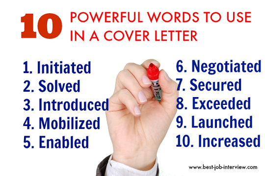 10 powerful action words to use in a cover letter job search job