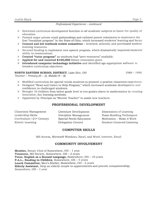 school administrator principal s resume sample pinterest