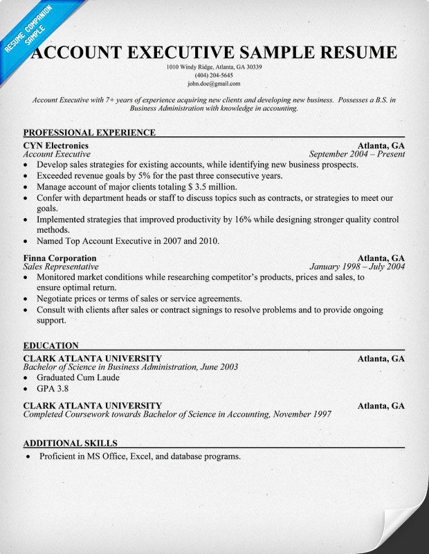 account executive resume sample resumecompanion com resume
