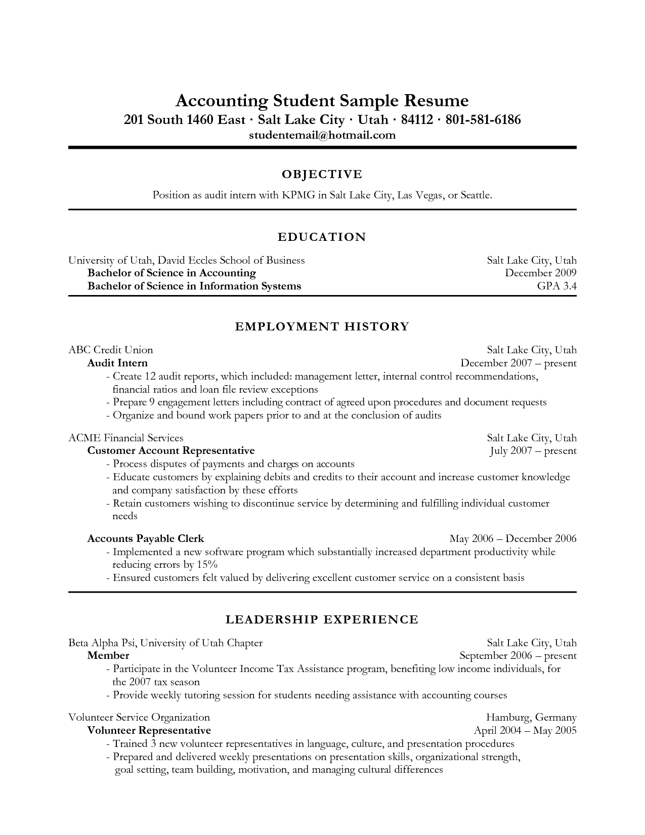 accounting resume objective examples cover latter sample pinterest