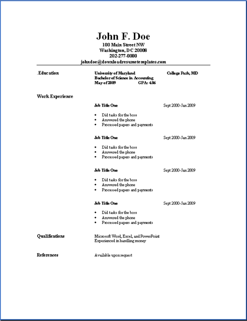 basic resume templates download resume templates nursing pinterest