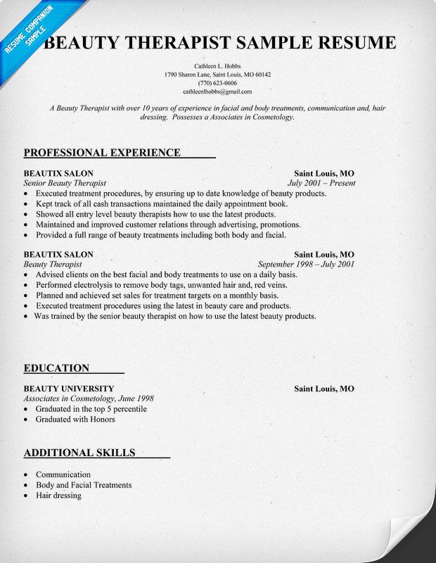 beauty resume sample we also have 1500 free resume templates in