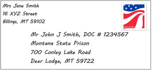 mailing letters publications and packages to inmates at montana