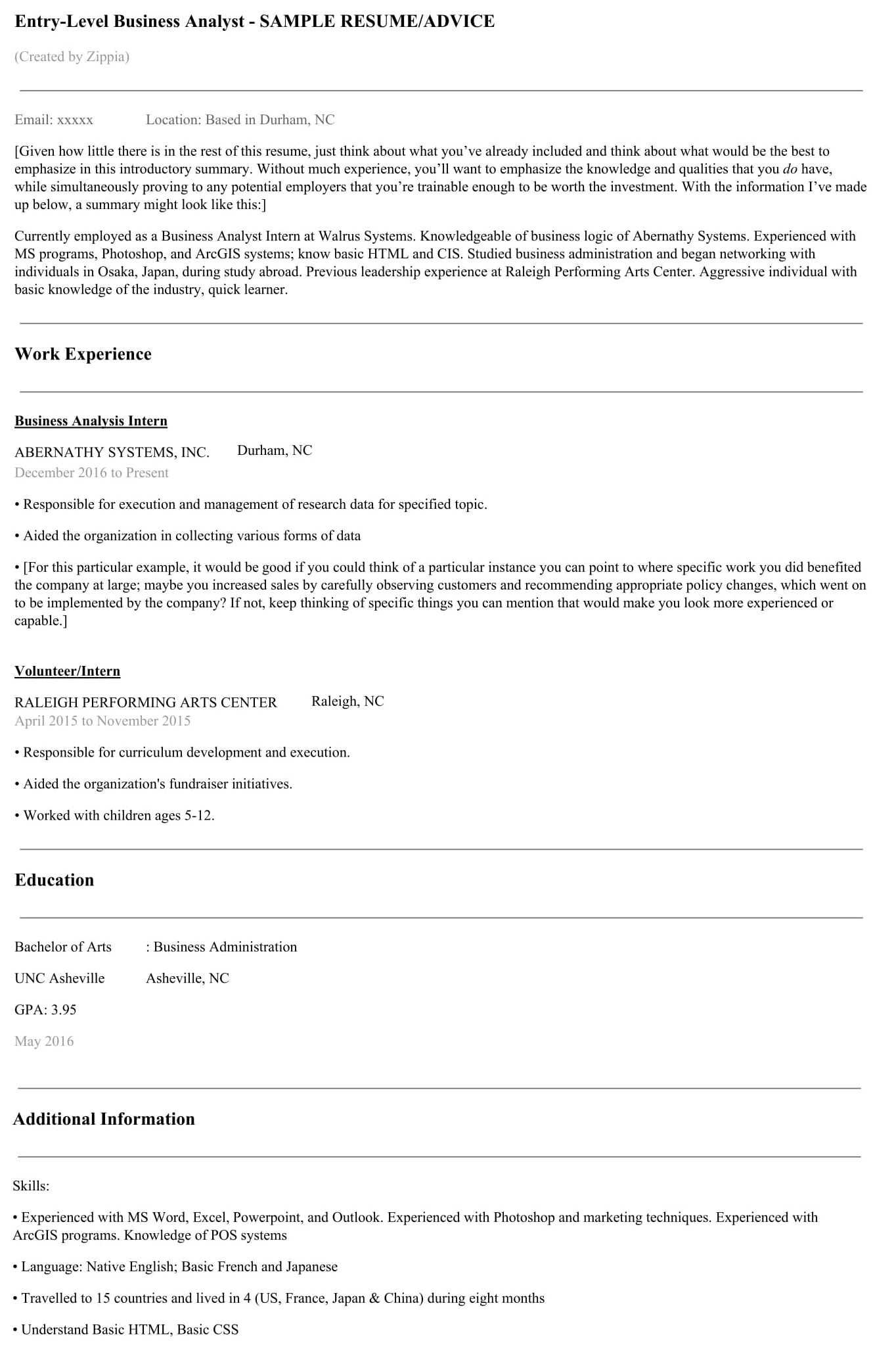 how to write the perfect business analyst resume zippia
