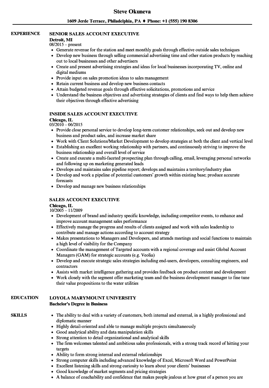 account executive resume april onthemarch co