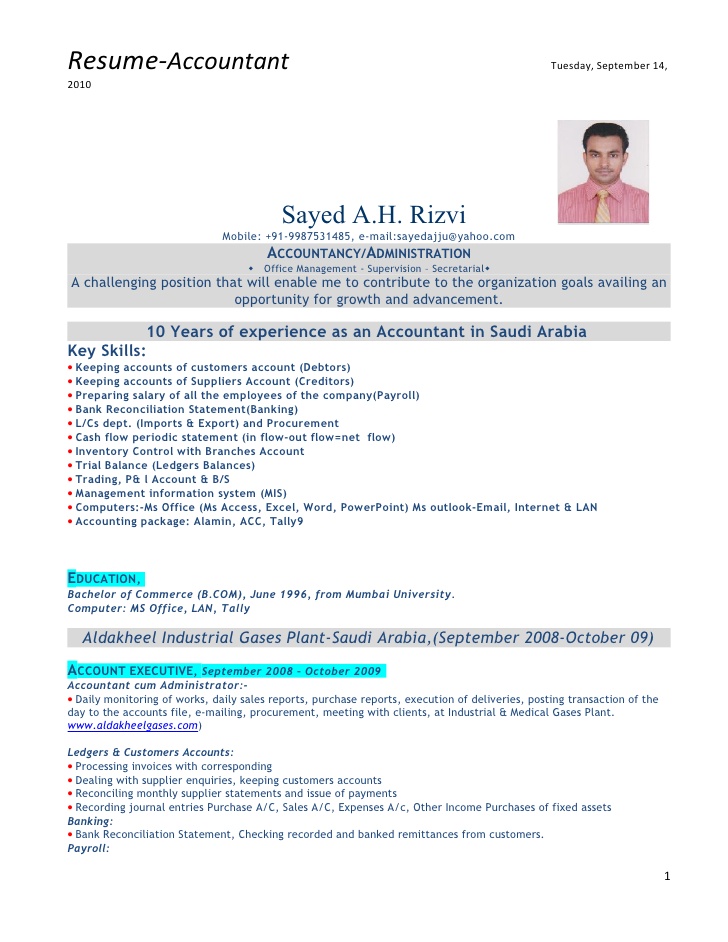 accountant with gulf experience