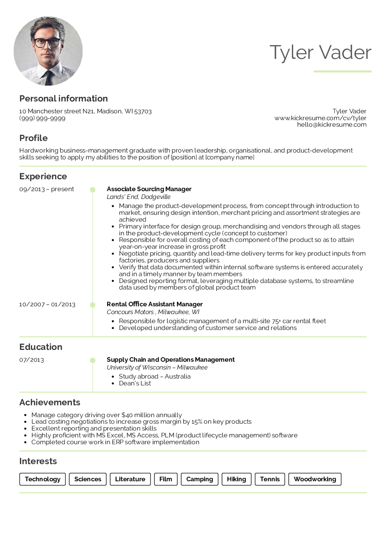 resume examples by real people business management graduate cv