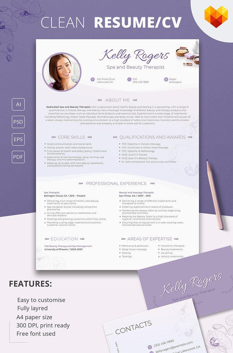 kelly ragers spa and beauty therapist resume template 66434