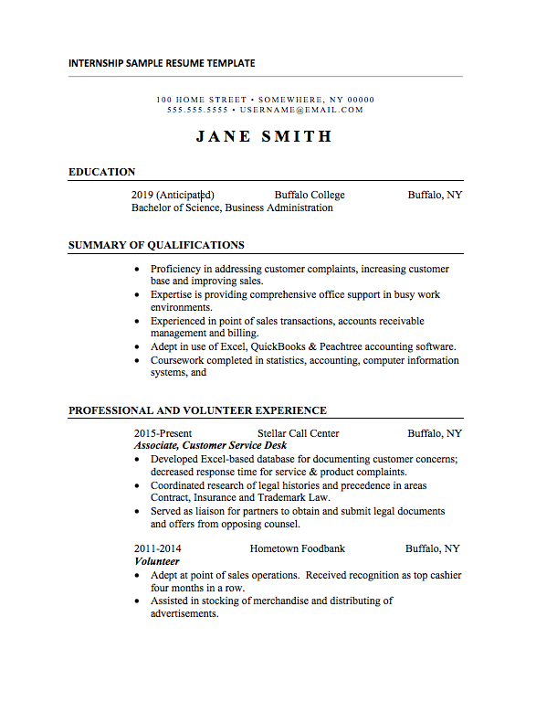 21 basic resumes examples for students internships com
