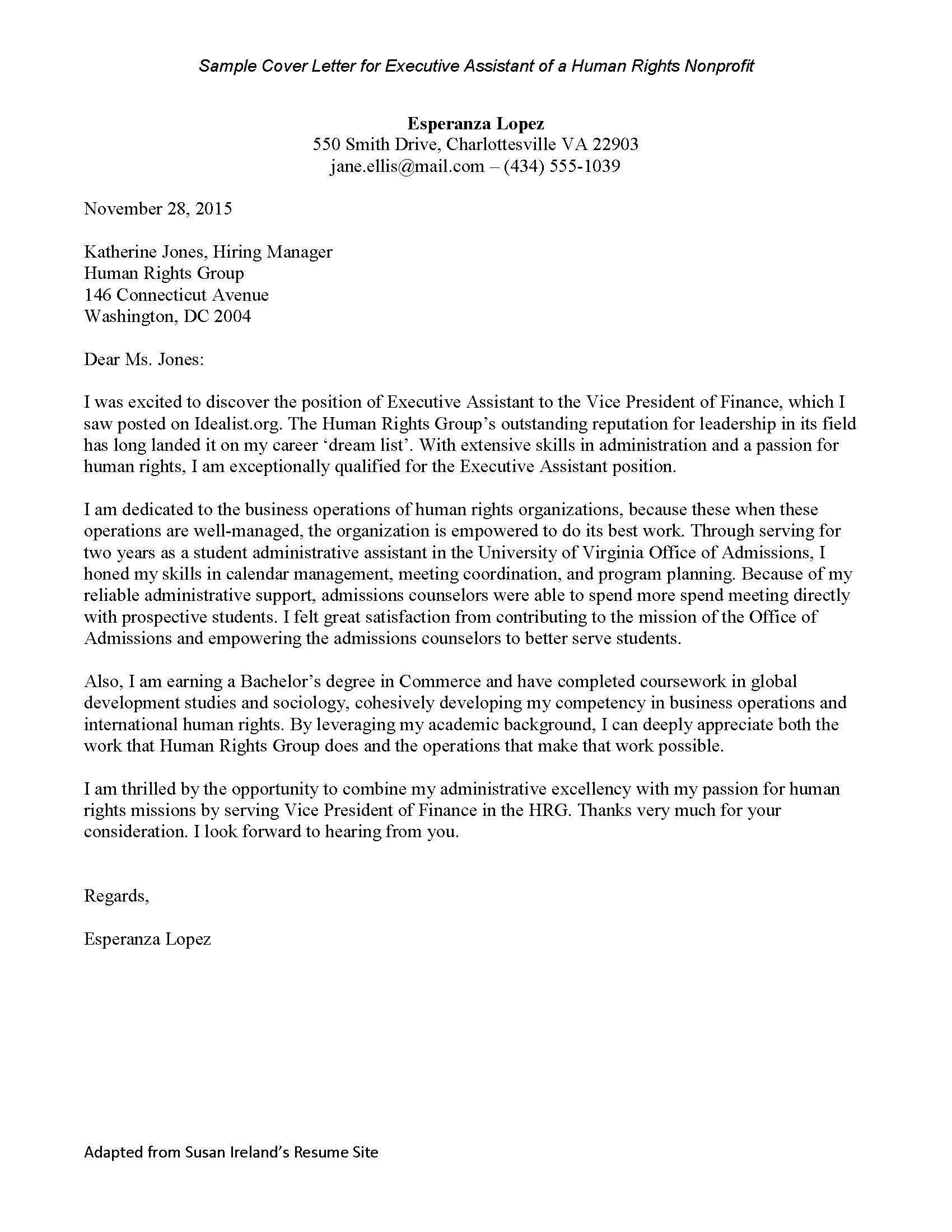 cover letter sample uva career center