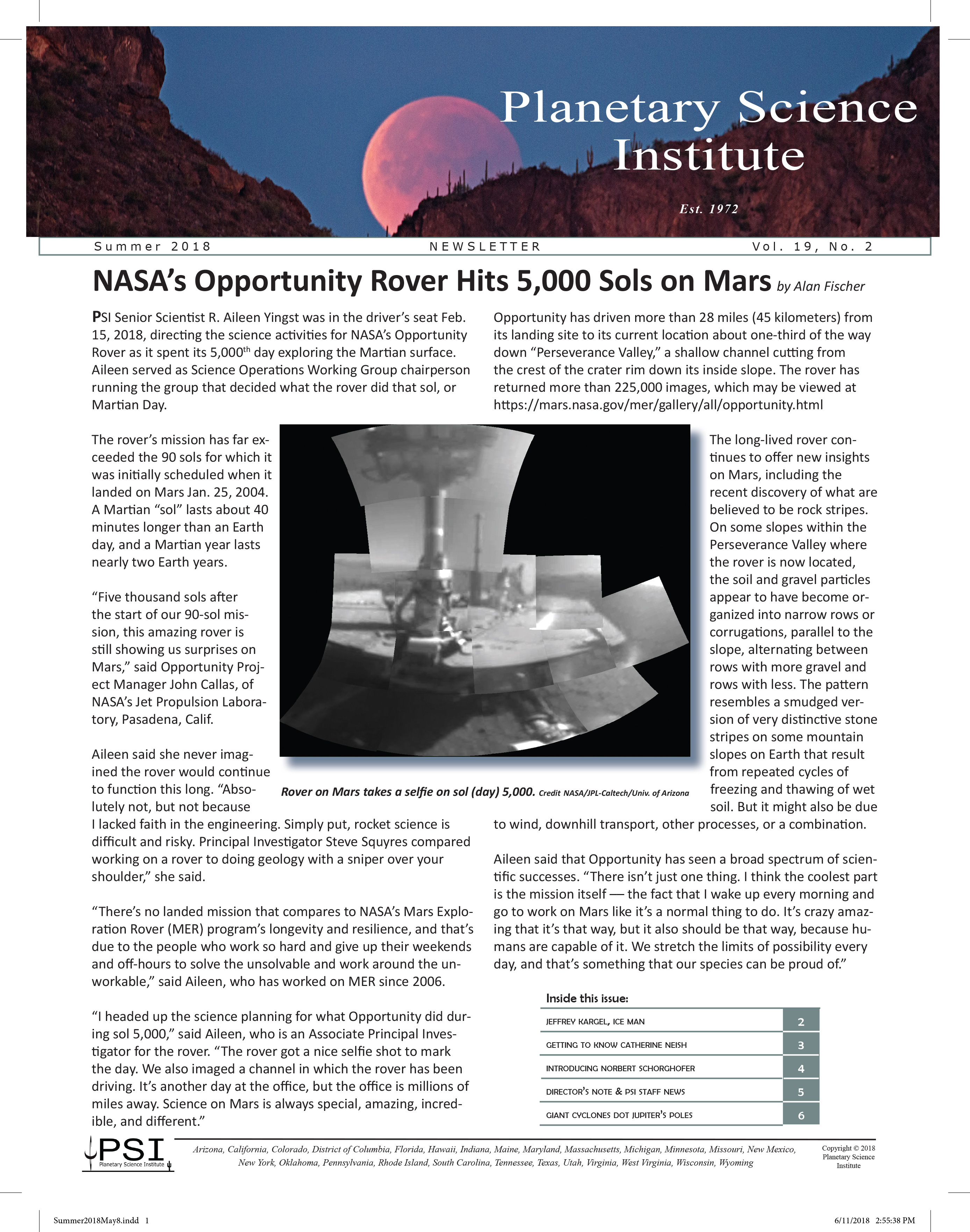 psi newsletter planetary science institute