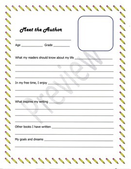 meet the author student author template by pocketchange329 tpt