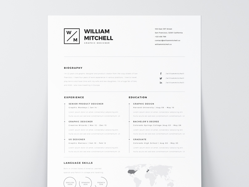free resume template psd ai by mats peter forss dribbble