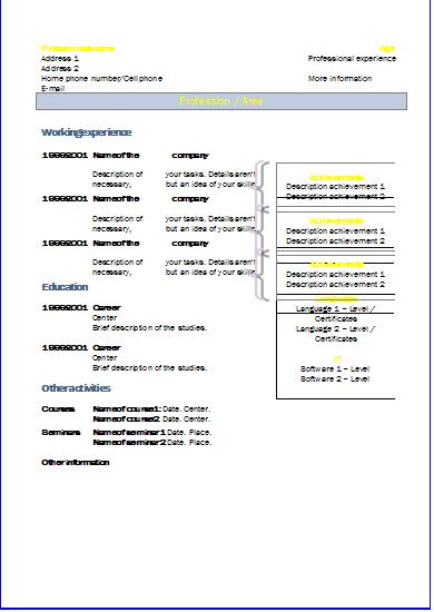 cv templates chronological 2 resume templates