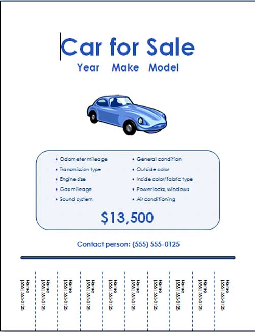 car sale flyer template