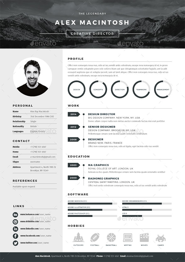20 best resume templates web graphic design bashooka