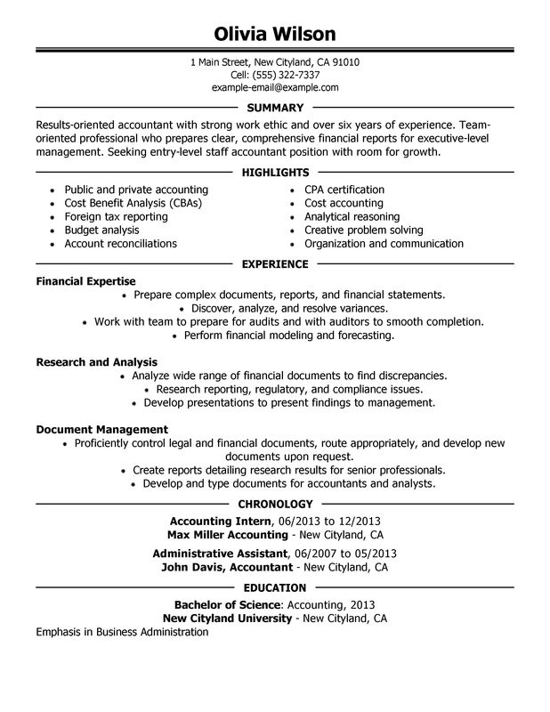 staff accountant resume examples free to try today myperfectresume