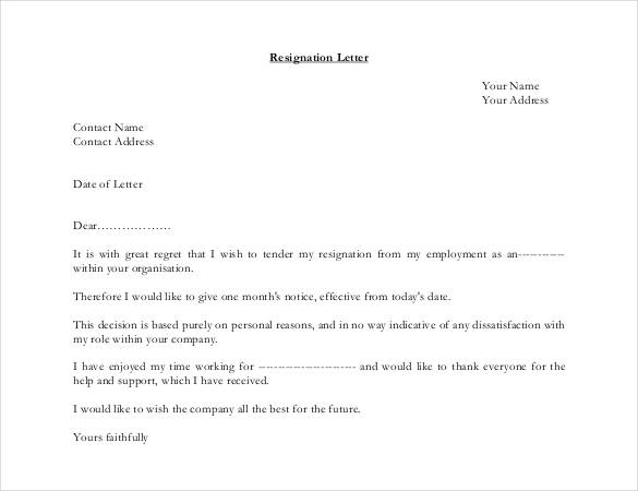 28 simple resignation letter templates pdf doc free premium