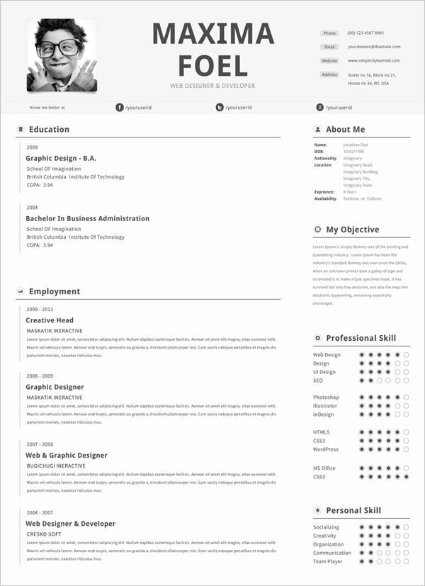 10 best free resume cv templates in ai indesign psd formats