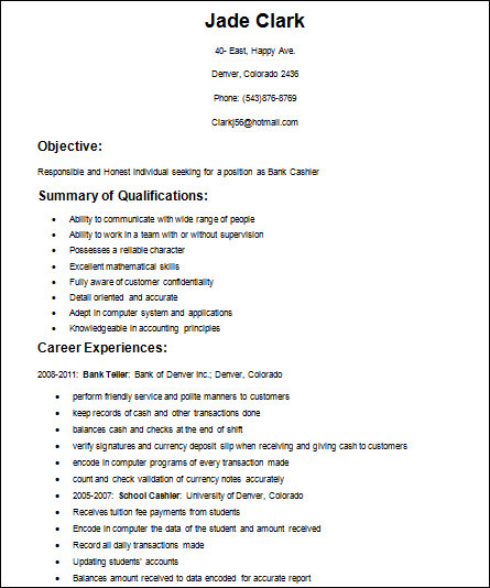 basic template resume examples