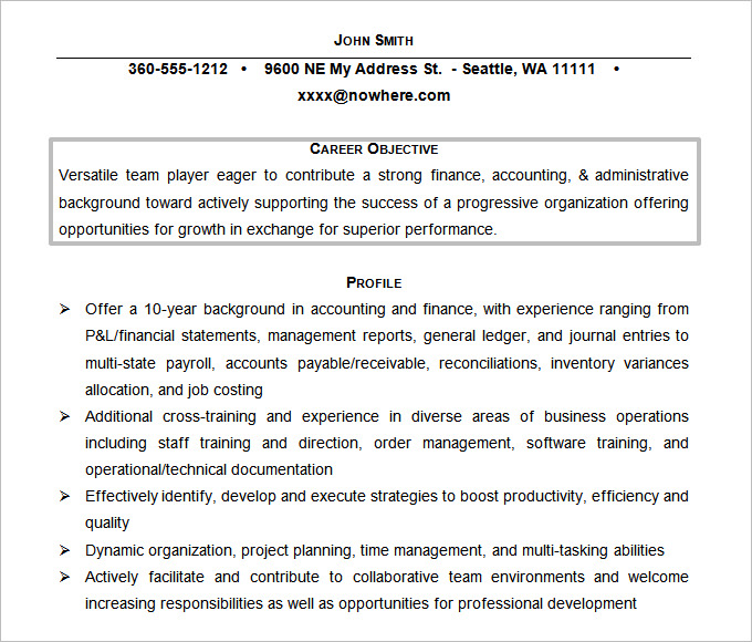 61 resume objectives pdf doc free premium templates