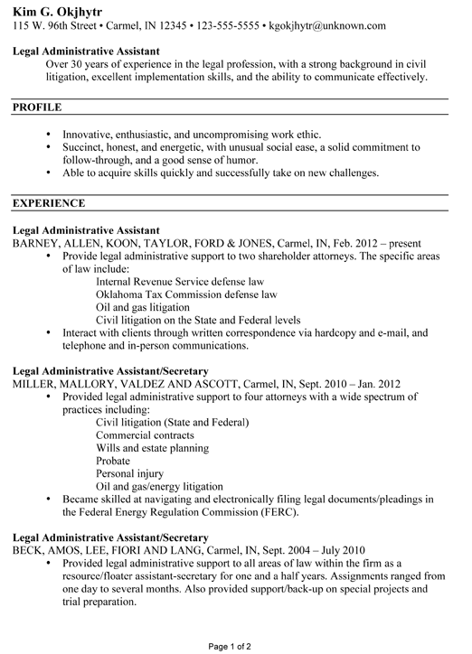 examples of administrative assistant resume april onthemarch co