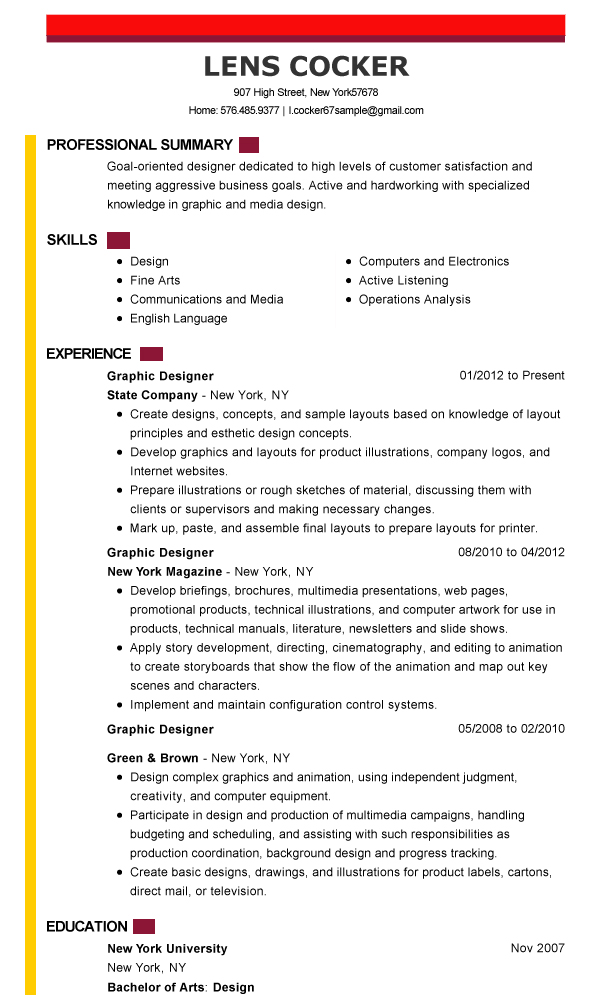 example good resume template
