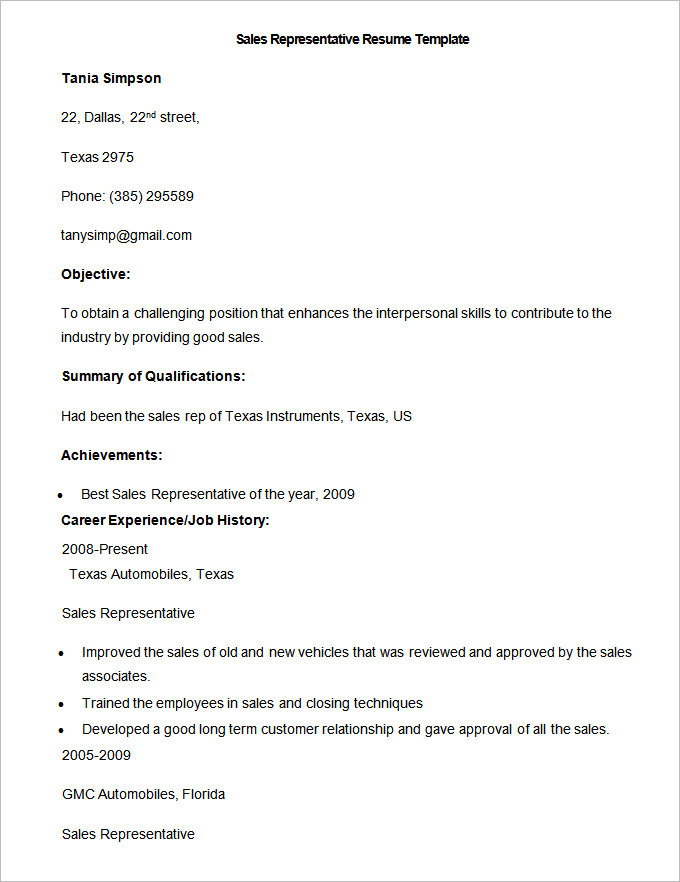 sales resume template 41 free samples examples format download