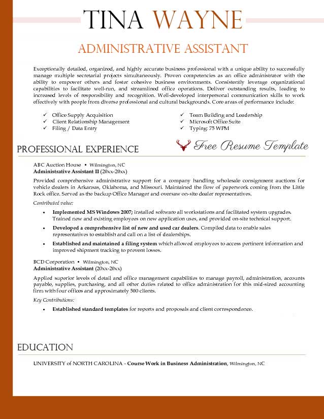 administrative assistant resume template resume templates