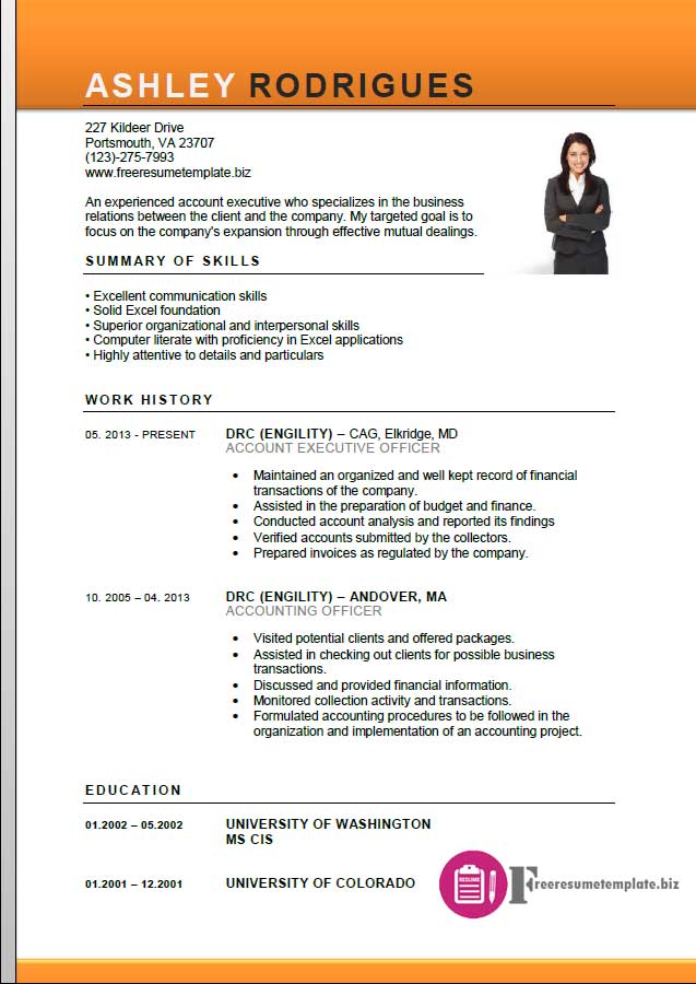 account executive resume template free resume