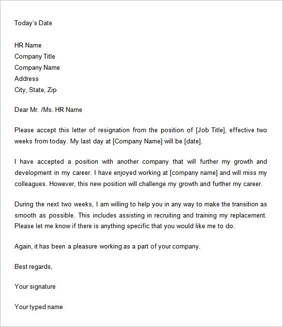 33 two weeks notice letter templates pdf doc free premium