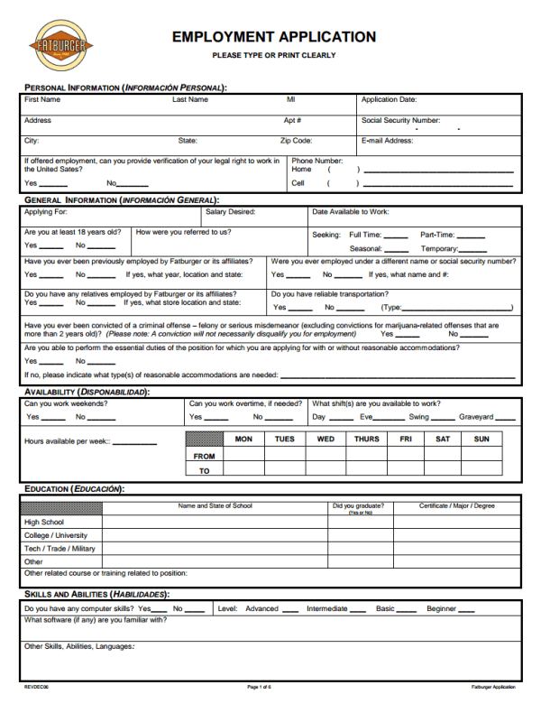 free employment application template download canre klonec co